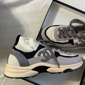Knit and Suede Chanel Sneakers